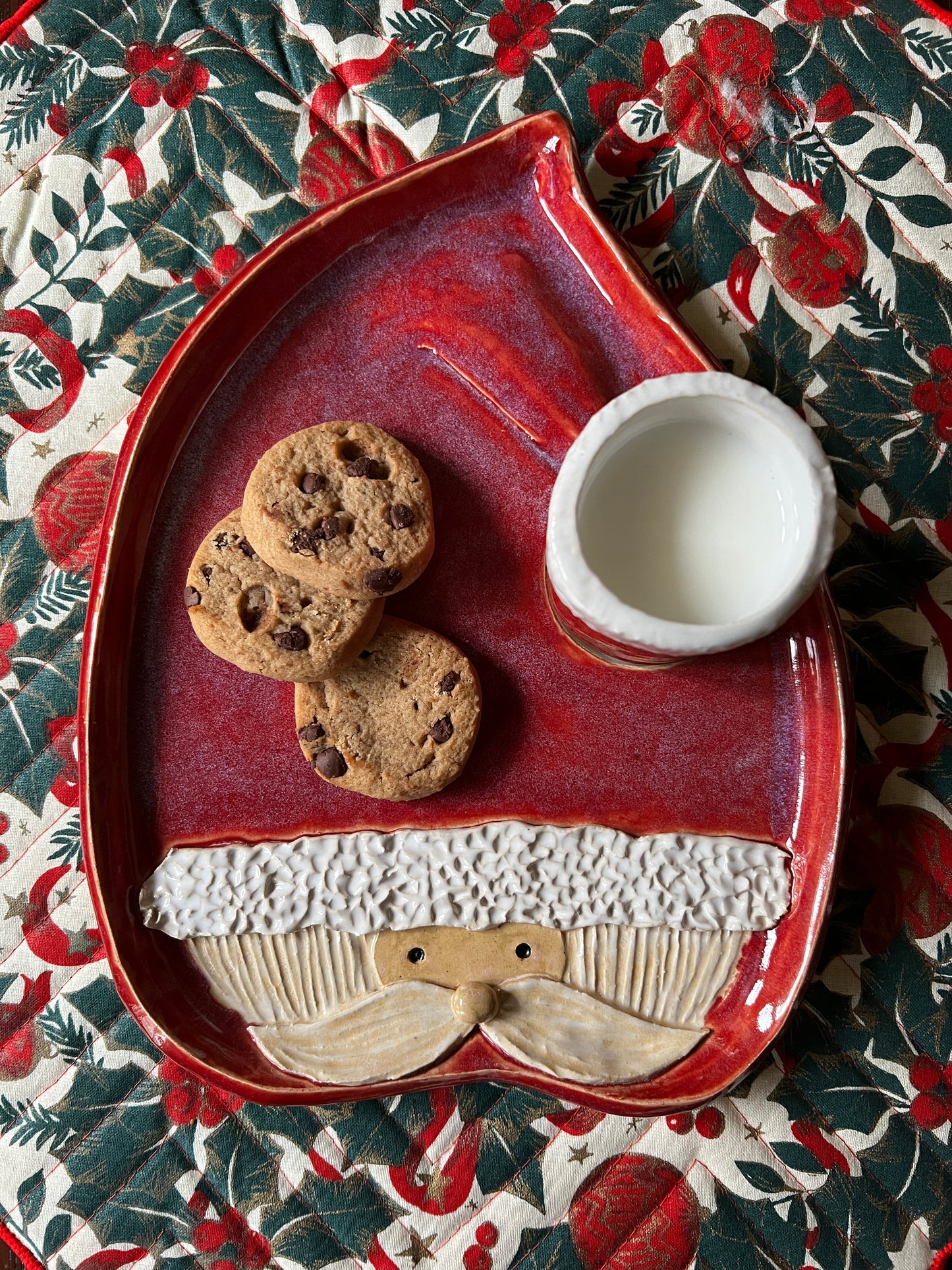 Santa Cookie Plate and Milk Cup