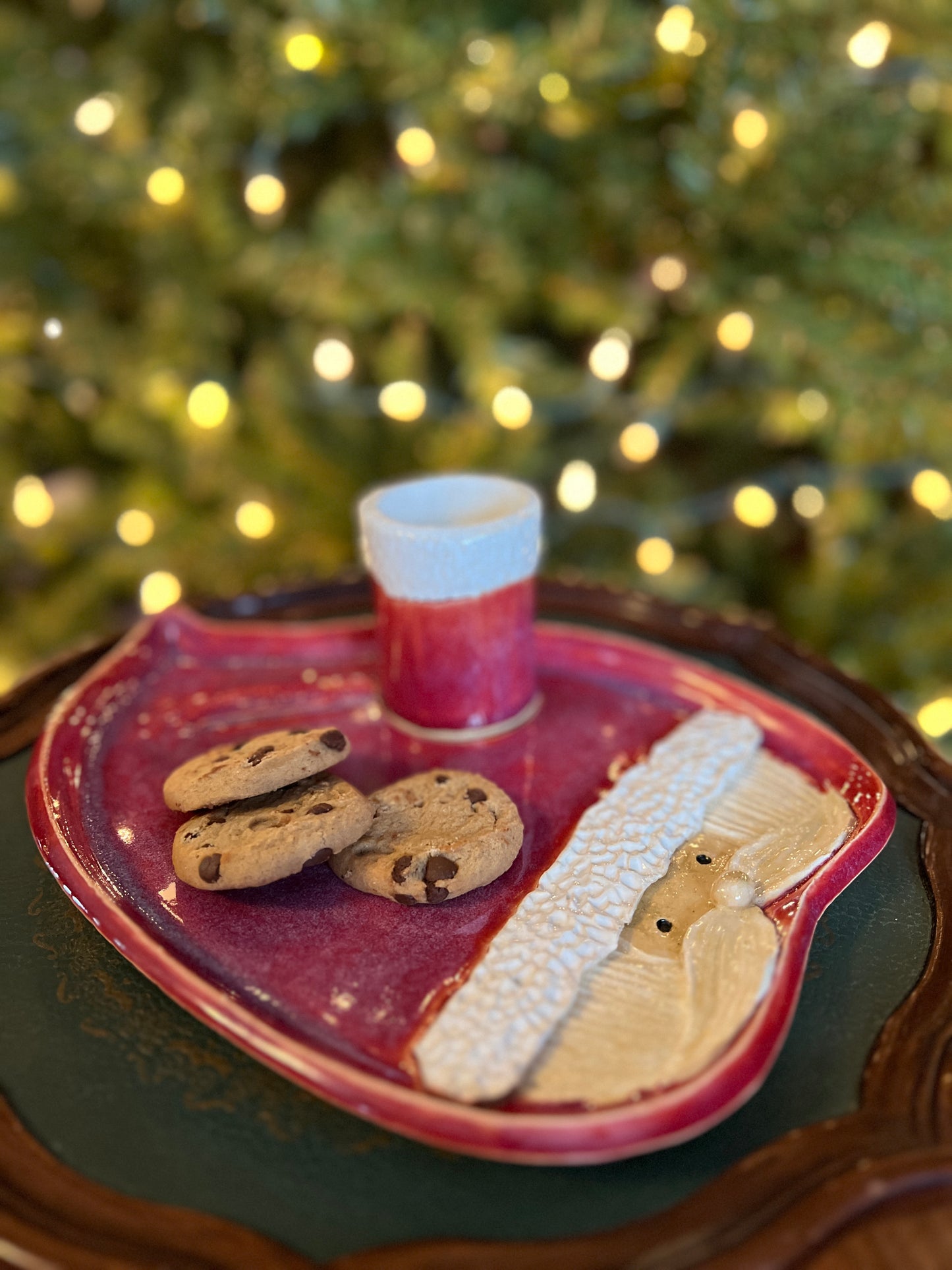 Santa Cookie Plate and Milk Cup