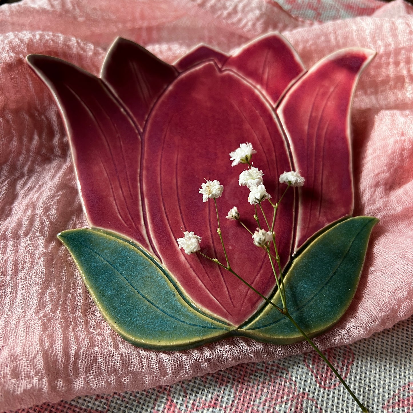 Pink Tulip Spoon Rest